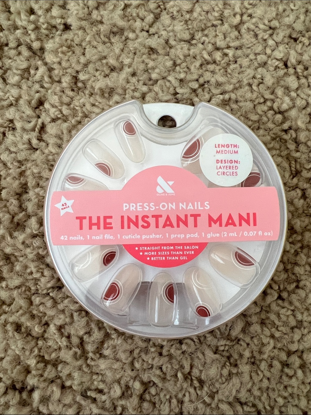 Press-On Nails The Instant Mani in Pink and Cream - Unbranded